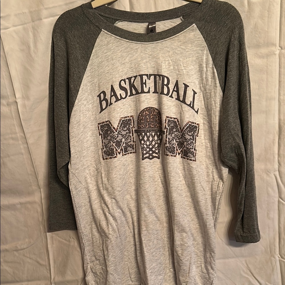 Next Level Apparel Gray and White Tee